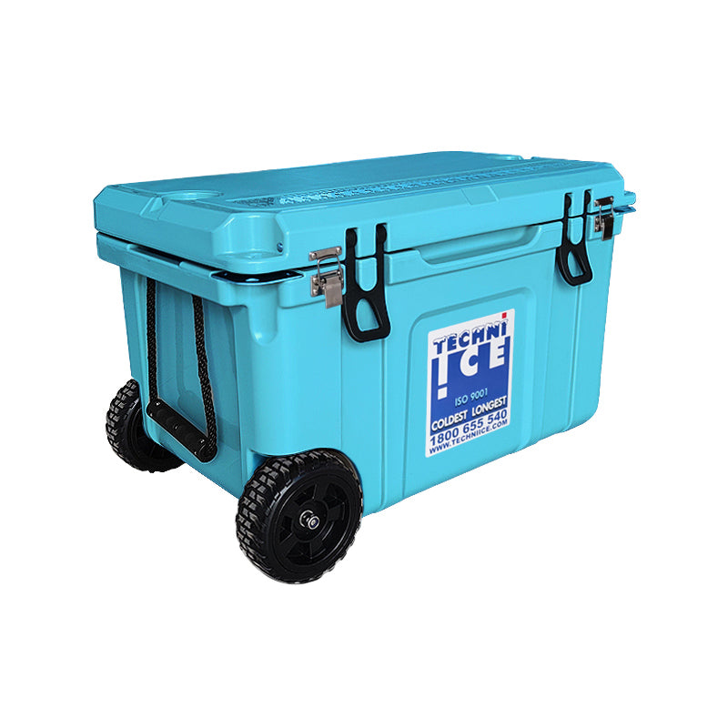 Techni Ice Signature Hardcore Premium Ice Box 55L Light Blue with Wheels