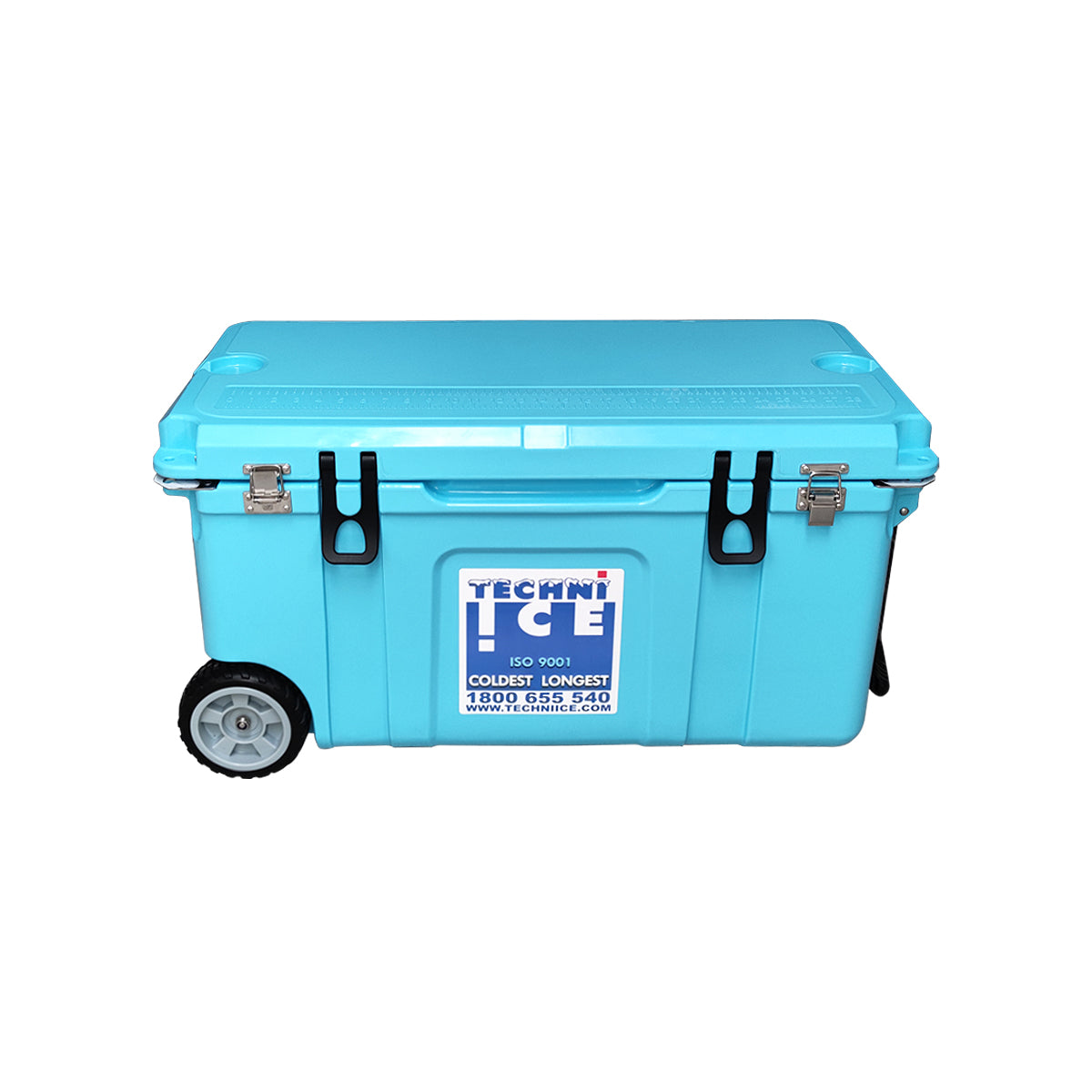 Techni Ice Signature Hardcore Ice box 75L Light Blue Wheels