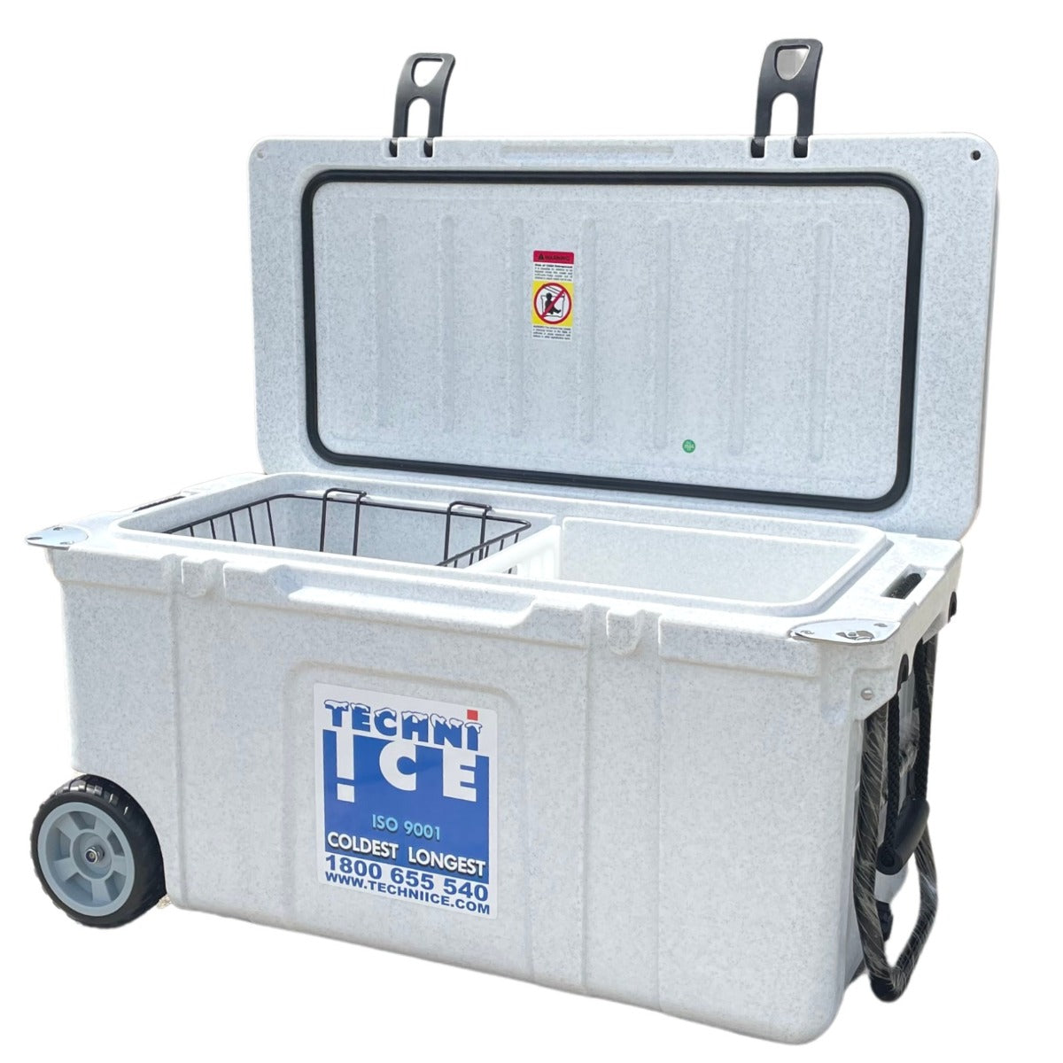 Techni Ice Signature Hybrid Ice Box 75L Marble White with Wheels